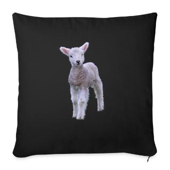 cute lamb - sweet lamb - Sofa pillow with filling 45cm x 45cm - black - Front