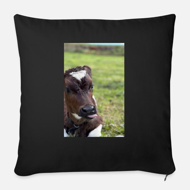 Kuh - Sofakissen mit Füllung 45 x 45 cm - Schwarz