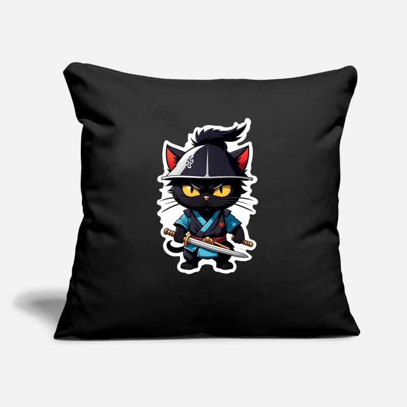 Ninja Cat - Samurai Kitten Sofa pillow with filling 45cm x 45cm