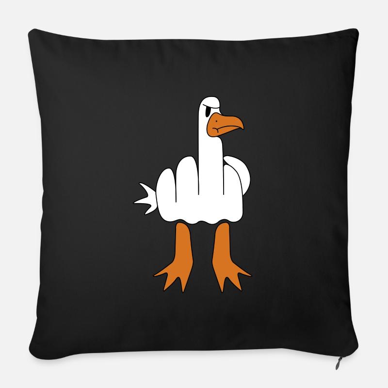 Mittelfinger Gans | lustige Bilder, Sarkasmus - Sofakissen mit Füllung 45 x 45 cm - Schwarz