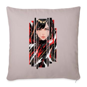 Cyberpunk marble woman - Sofa pillow with filling 45cm x 45cm - light taupe - Front