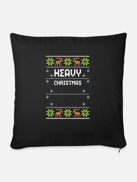 Heavy Christmas - Ugly Christmas - Sofakissen mit Füllung 45 x 45 cm - Schwarz