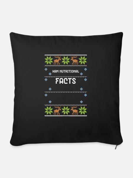 Ham Nutritional Facts - Sofakissen mit Füllung 45 x 45 cm - Schwarz