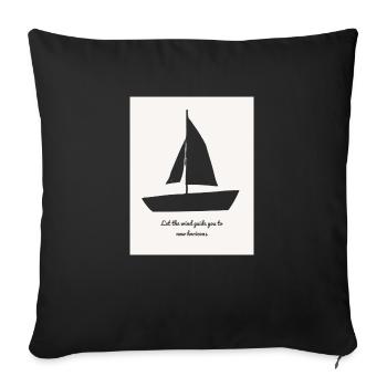Let the wind guide you to new horizons. - Sofa pillow with filling 45cm x 45cm - black - Front