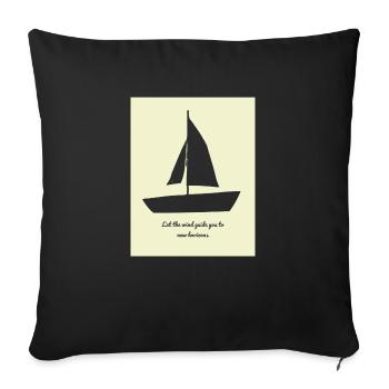 Let the wind guide you to new horizons. - Sofa pillow with filling 45cm x 45cm - black - Front