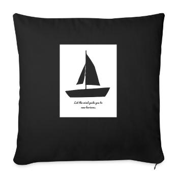 Let the wind guide you to new horizons. - Sofa pillow with filling 45cm x 45cm - black - Front