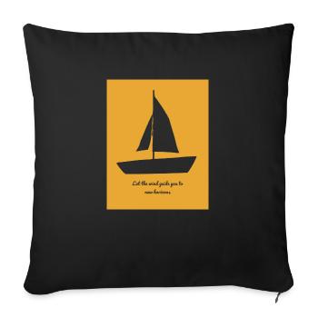 Let the wind guide you to new horizons. - Sofa pillow with filling 45cm x 45cm - black - Front
