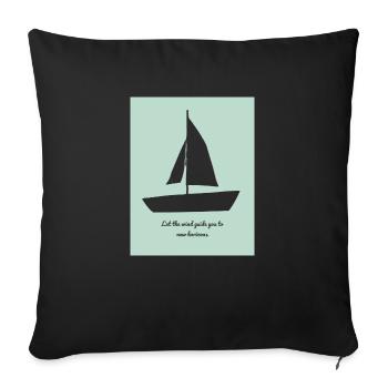Let the wind guide you to new horizons. - Sofa pillow with filling 45cm x 45cm - black - Front