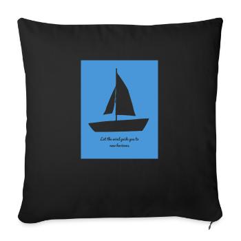 Let the wind guide you to new horizons. - Sofa pillow with filling 45cm x 45cm - black - Front