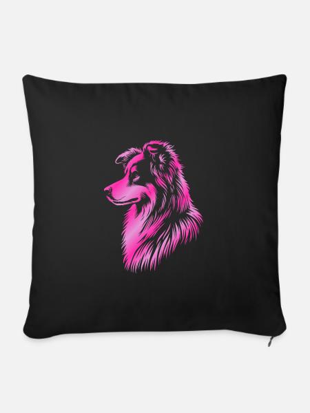 Hütehund pink - Sofakissen mit Füllung 45 x 45 cm - Schwarz