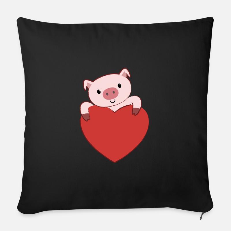 Pig Love - Sofakissen mit Füllung 45 x 45 cm - Schwarz