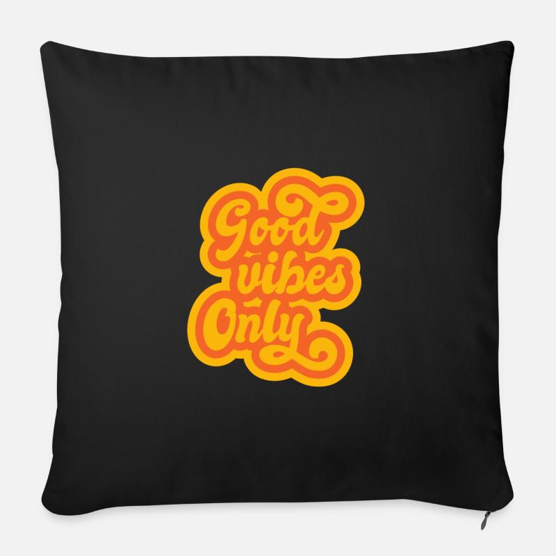 Good Vibes Vintage - Sofakissen mit Füllung 45 x 45 cm - Schwarz