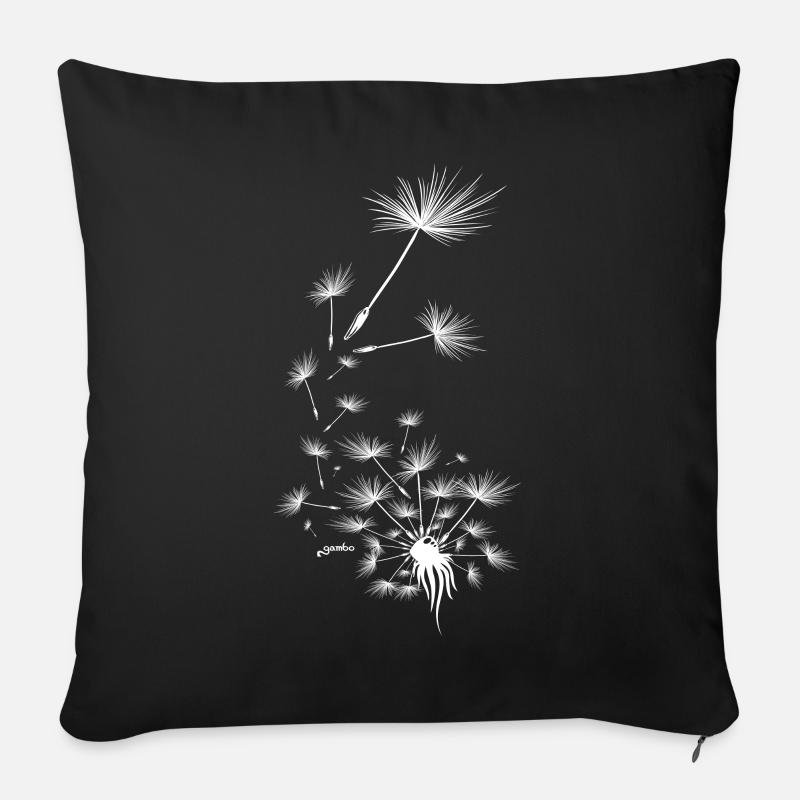 Pusteblume Design 7 - Sofakissen mit Füllung 45 x 45 cm - Schwarz