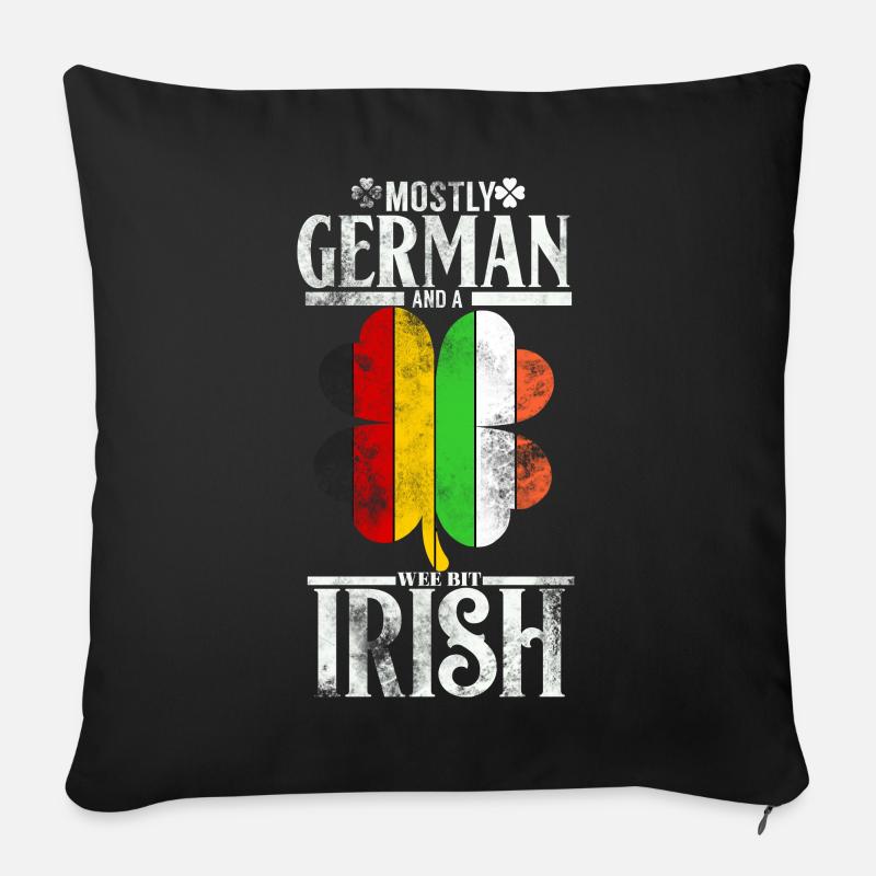 Deutsch Irisch St Patricks Day Geschenk Flagge - Sofakissen mit Füllung 45 x 45 cm - Schwarz