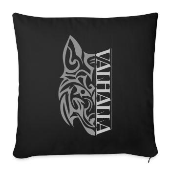 Valhalla Wolf Viking - Sofa pillow with filling 45cm x 45cm - black - Front