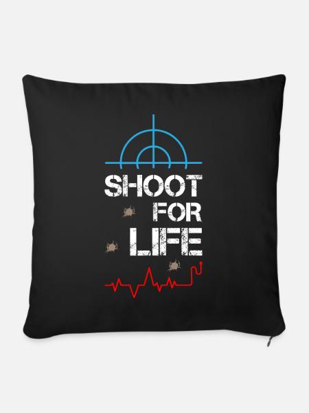 Shoot For Life Sniper - Sofakissen mit Füllung 45 x 45 cm - Schwarz