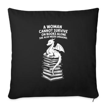 Books & Dragons – Perfect Fantasy Design - Sofa pillow with filling 45cm x 45cm - black - Front