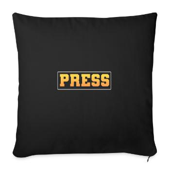 Author Press (Media) - Sofa pillow with filling 45cm x 45cm - black - Front