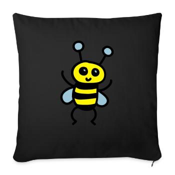 Abeille mignonne 3 - Coussin et housse de 45 x 45 cm - noir - Devant