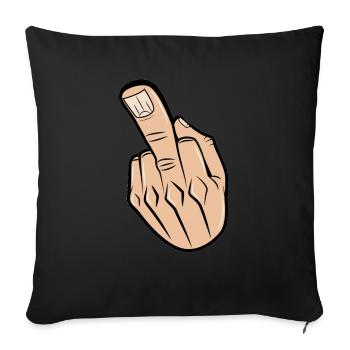 middle finger - Sofa pillow with filling 45cm x 45cm - black - Front