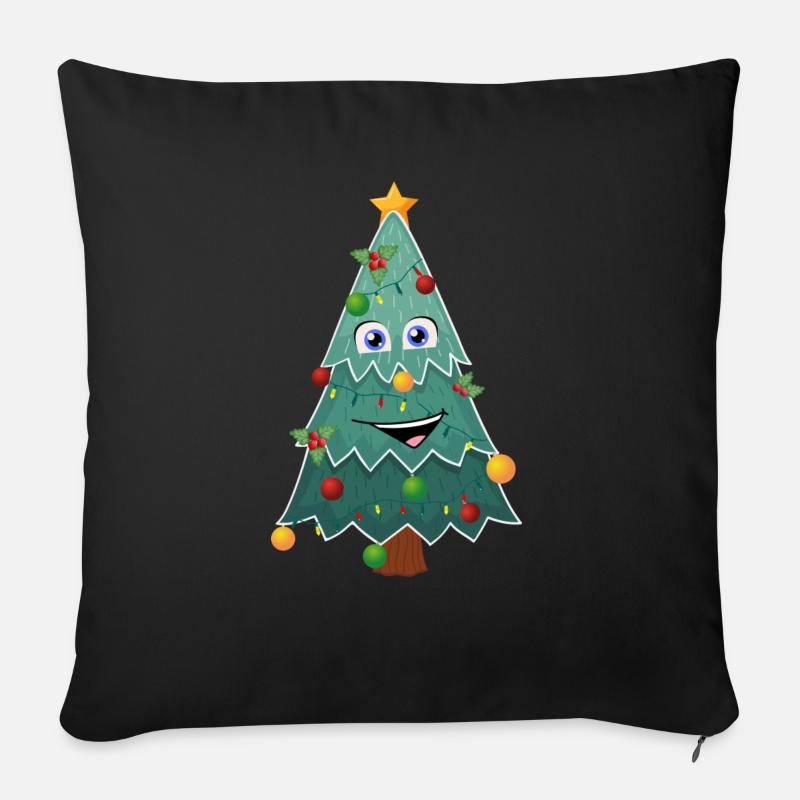 Happy Christmas Tree - Sofakissen mit Füllung 45 x 45 cm - Schwarz