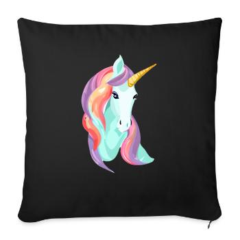 Licorne Licorne Fille Mythique Licornes Animaux - Coussin et housse de 45 x 45 cm - noir - Devant