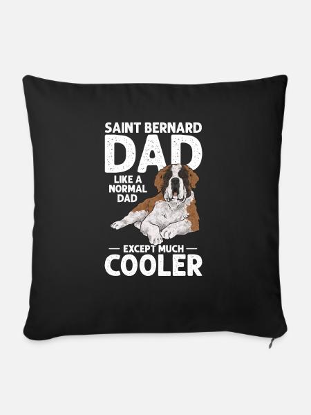 Bernhardiner St. Bernhardshund Hund - Sofakissen mit Füllung 45 x 45 cm - Schwarz