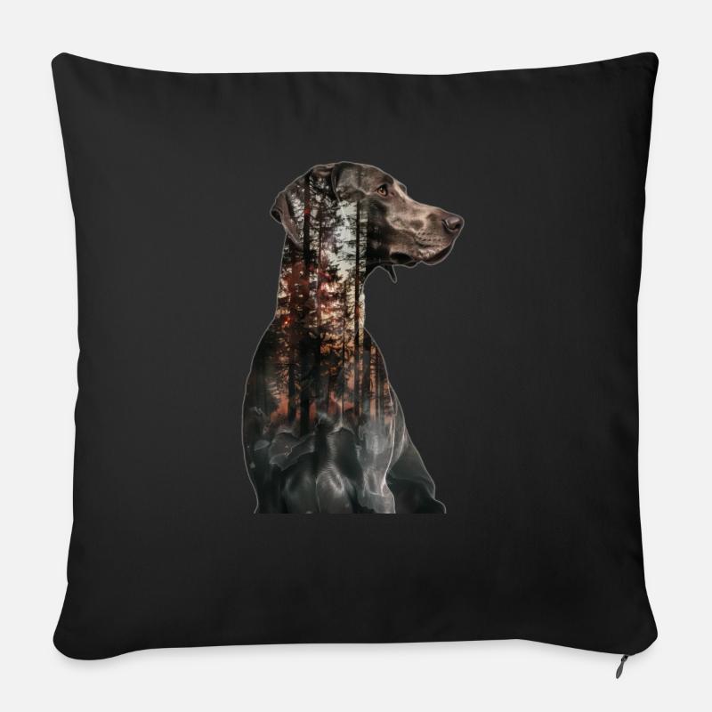 Weimaraner - Sofakissen mit Füllung 45 x 45 cm - Schwarz