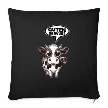 Guten Servus Tach Lustiger Spruch Witzig Spruch - Sofakissen mit Füllung 45 x 45 cm - Schwarz - Vorne