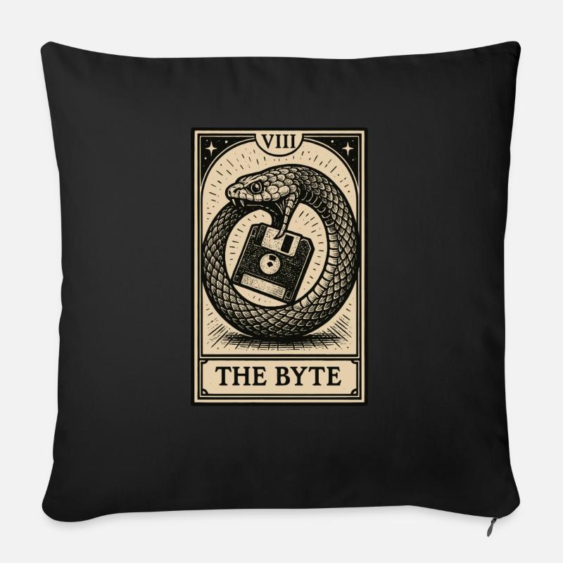 Data Hoarding Tarot – Das Byte - Sofakissen mit Füllung 45 x 45 cm - Schwarz