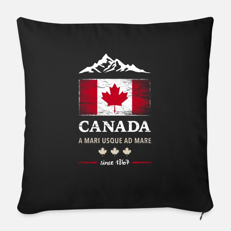Canada Ottawa Ahornblatt Maple Leaf Kanada Amerika - Sofakissen mit Füllung 45 x 45 cm - Schwarz