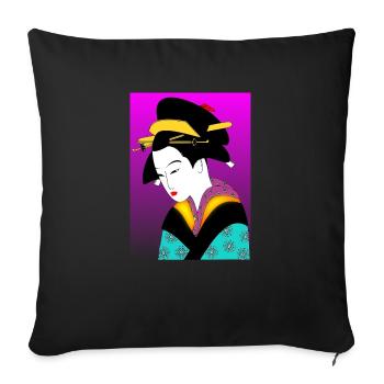 japan woman - Sofakissen mit Füllung 45 x 45 cm - Schwarz - Vorne