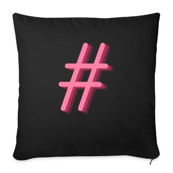 Hashtag - Sofakissen mit Füllung 45 x 45 cm - Schwarz - Vorne