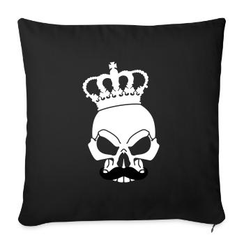 Skull with crown - Sofa pillow with filling 45cm x 45cm - black - Front