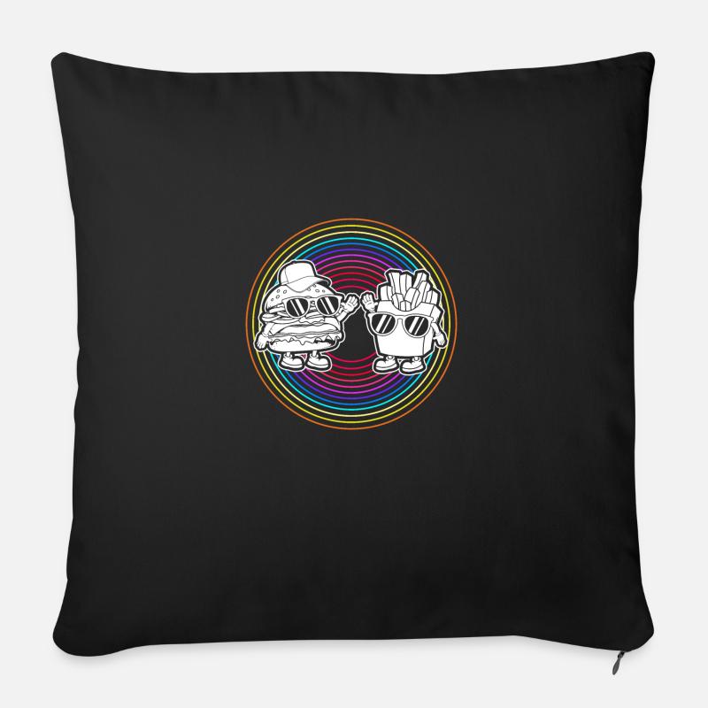 Cheeseburger Burger - Sofakissen mit Füllung 45 x 45 cm - Schwarz