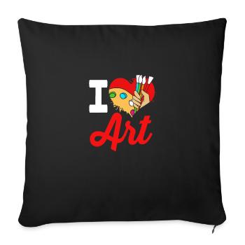 Painter Artist Artist Art Academy - Sofa pillow with filling 45cm x 45cm - black - Front