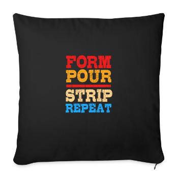 Construction worker construction site - Sofa pillow with filling 45cm x 45cm - black - Front
