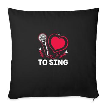 Karaoke - Sofa pillow with filling 45cm x 45cm - black - Front