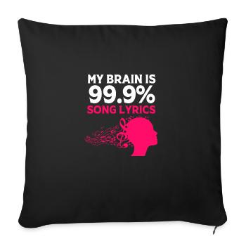 Karaoke - Sofa pillow with filling 45cm x 45cm - black - Front