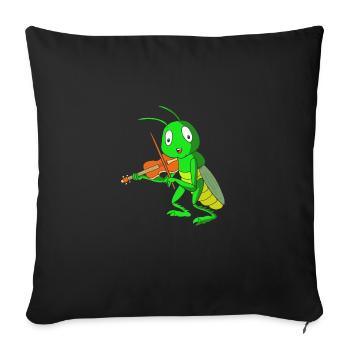 Grasshopper grasshopper - Sofa pillow with filling 45cm x 45cm - black - Front