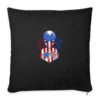 Vierter Juli Nationalfarben Nationalfeiertag USA - Sofakissen mit Füllung 45 x 45 cm - Schwarz - Vorne