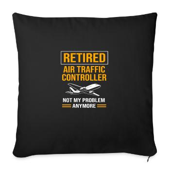 Air traffic controller - Sofa pillow with filling 45cm x 45cm - black - Front