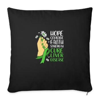 Liver disease - Sofa pillow with filling 45cm x 45cm - black - Front