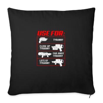 Water pistol - Sofa pillow with filling 45cm x 45cm - black - Front