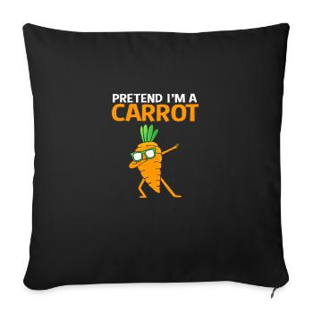 Carrot Vegetables - Sofa pillow with filling 45cm x 45cm - black - Front