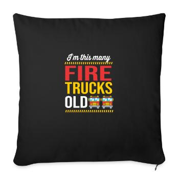 Fire Truck Children's Birthday Party - Sofa pillow with filling 45cm x 45cm - black - Front