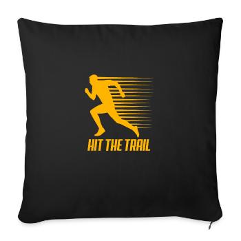 Trail running - Sofa pillow with filling 45cm x 45cm - black - Front