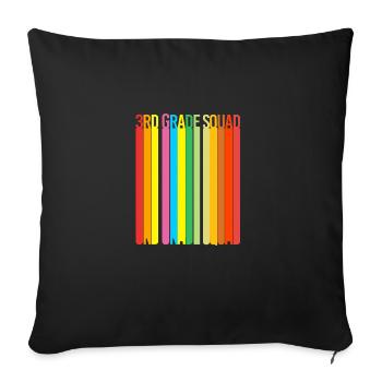 3rd Grade - Sofa pillow with filling 45cm x 45cm - black - Front