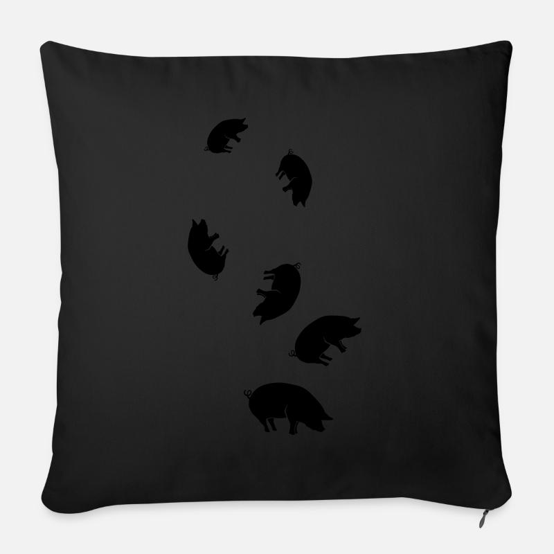 Schwein Tier - Sofakissen mit Füllung 45 x 45 cm - Schwarz