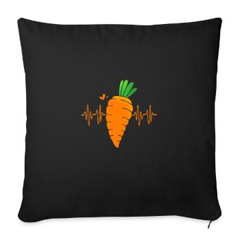 Carrot Vegetables - Sofa pillow with filling 45cm x 45cm - black - Front
